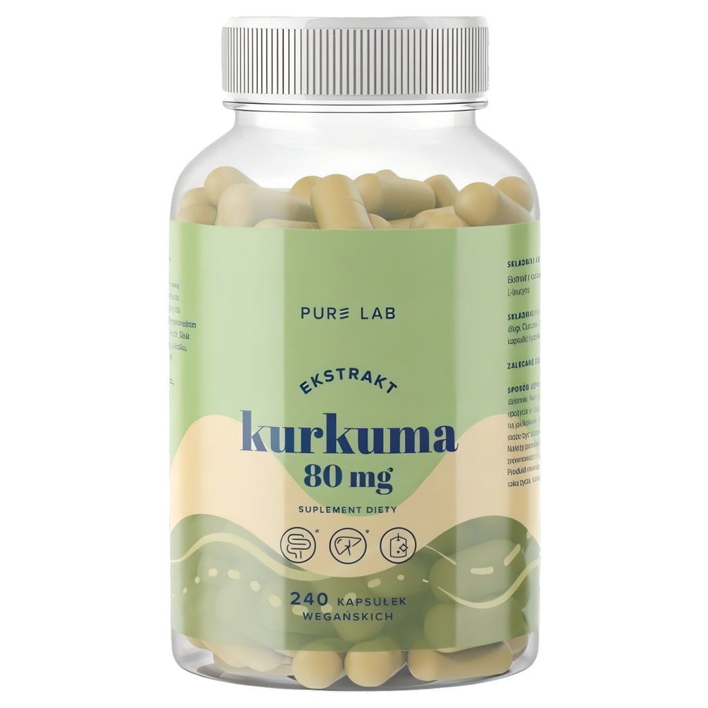 Kurkuma Ekstrakt 80 mg Pure Lab -  Wsparcie zdrowia i równowagi organizmu - 240 kapsułek