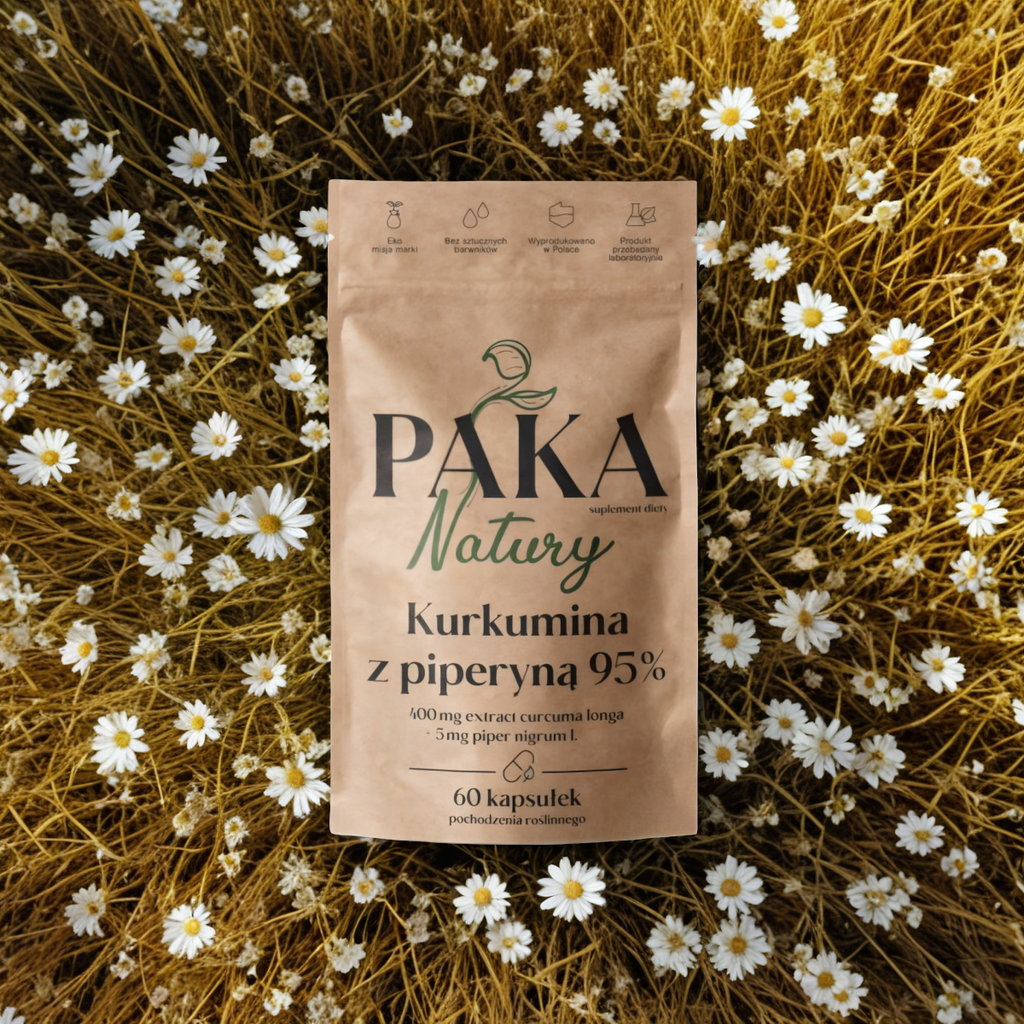 Kurkumina z piperyną Paka Natury - Wsparcie organizmu - 60 kapsułek