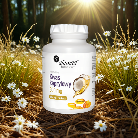 Kwas kaprylowy Aliness - Olej MCT z kokosa - 90 kapsułek