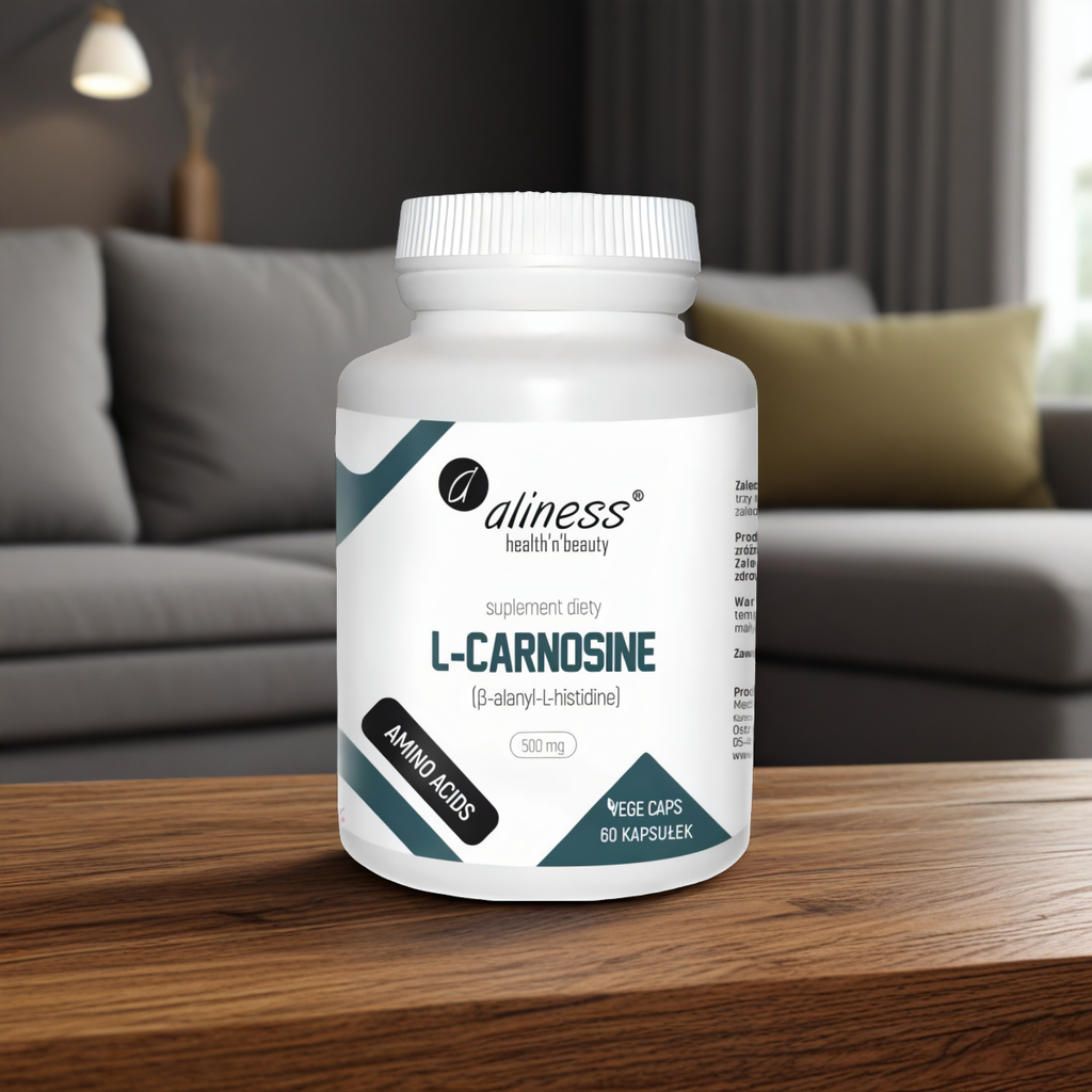 L-Carnosine 500 mg Aliness - Wspiera prawidłowe funkcjonowanie oranizmu - 60 kapsułek