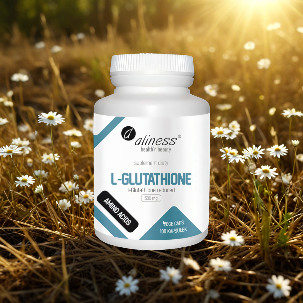 L-Glutathione reduced 500 mg Aliness - Promienna zdrowa skóra - 100 kaspułek