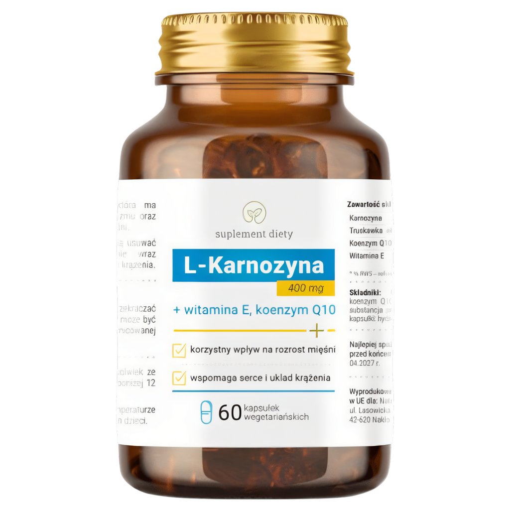 L-Karnozyna 400 mg NaturDay - Plus witamina E, koenzym Q10 - 60 kapsułek