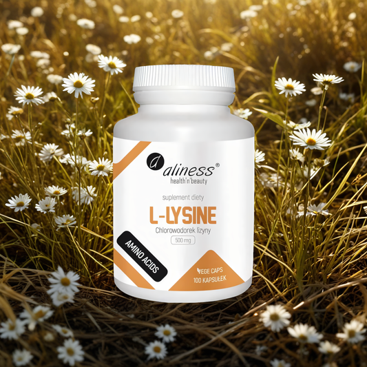 L-Lysine 500 mg chlorowodorek Lizyny (HCL) Aliness - 100 kapsułek