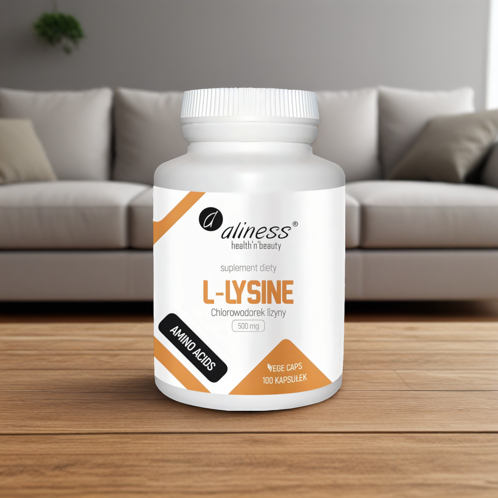 L-Lysine 500 mg chlorowodorek Lizyny (HCL) Aliness - 100 kapsułek