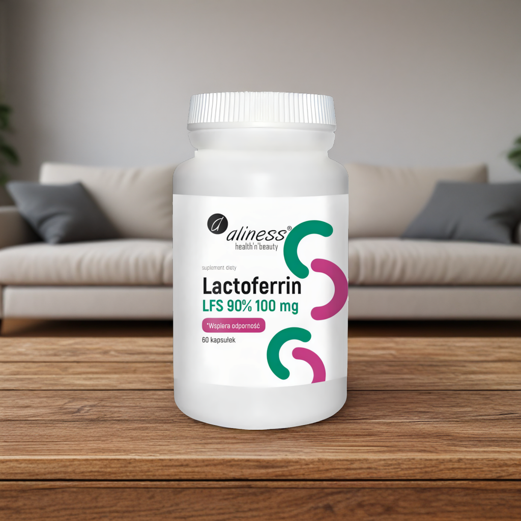 Lactoferrin LFS 90% 100 mg Aliness - Laktoferyna na wsparcie odporności - 60 kapsułek
