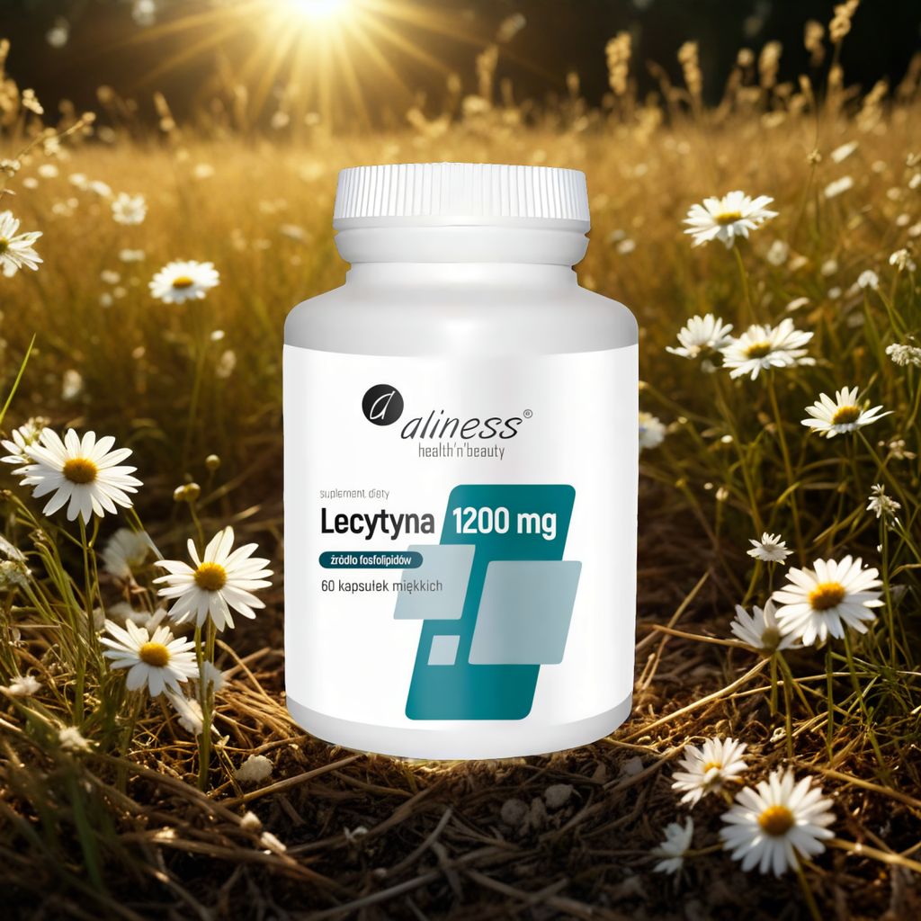 Lecytyna 1200 mg Aliness - Zdrowie układu nerwowego, serca, wątroby - 60 kapsułek