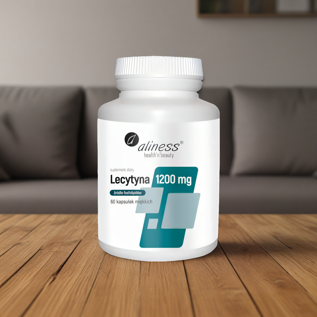 Lecytyna 1200 mg Aliness - Zdrowie układu nerwowego, serca, wątroby - 60 kapsułek