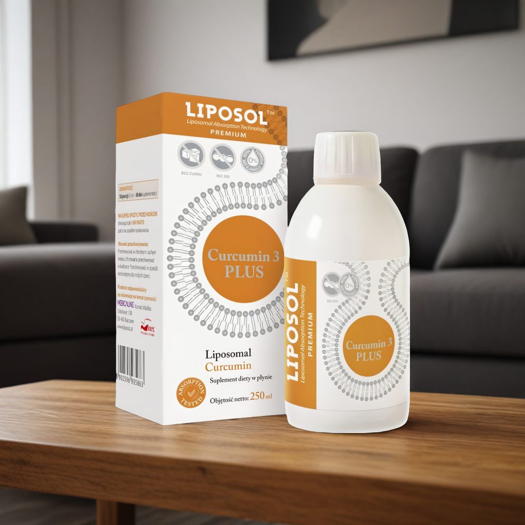 Liposomalna Kurkumina  170 mg Curcumin 3 PLUS LIPOSOL Aliness - Suplement diety w płynie - 250 ml