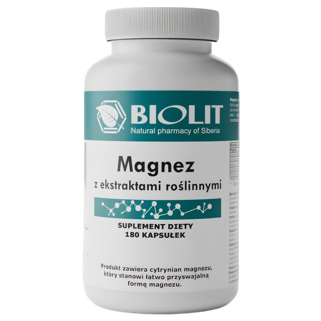 Magnez Biolit - Cytrynian magnezu - 180 kapsułek