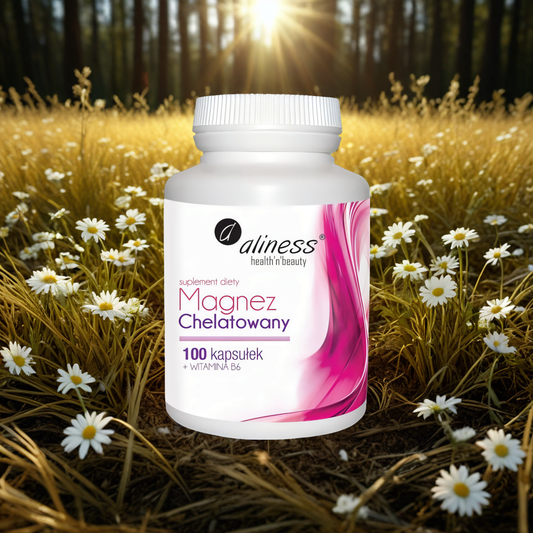 Magnez Chelatowany 560 mg + Witamina B6 Aliness - 100 kapsułek