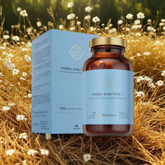 Maślan Sodu Forte+ 1200mg MyBestPharm - Zdrowie i komfort jelit - 90 kapsułek