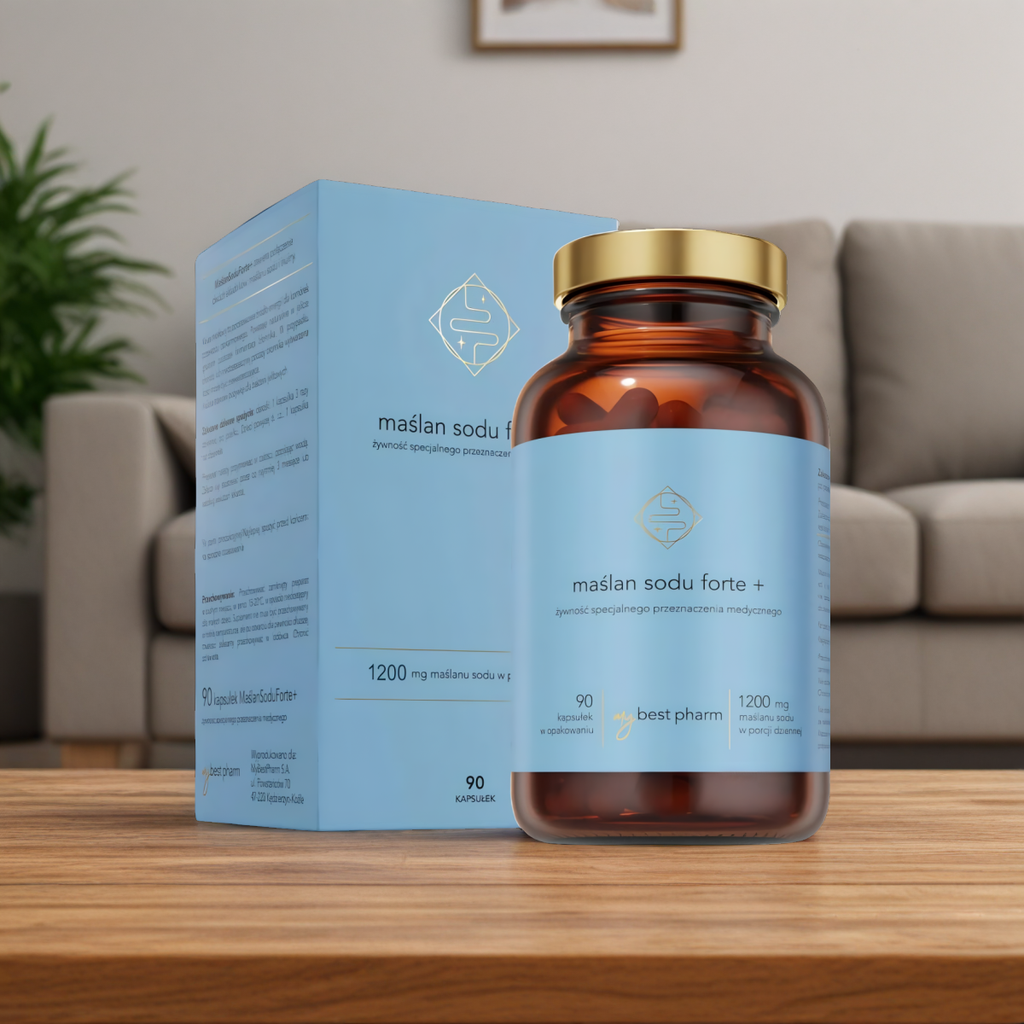 Maślan Sodu Forte+ 1200mg MyBestPharm - Zdrowie i komfort jelit - 90 kapsułek