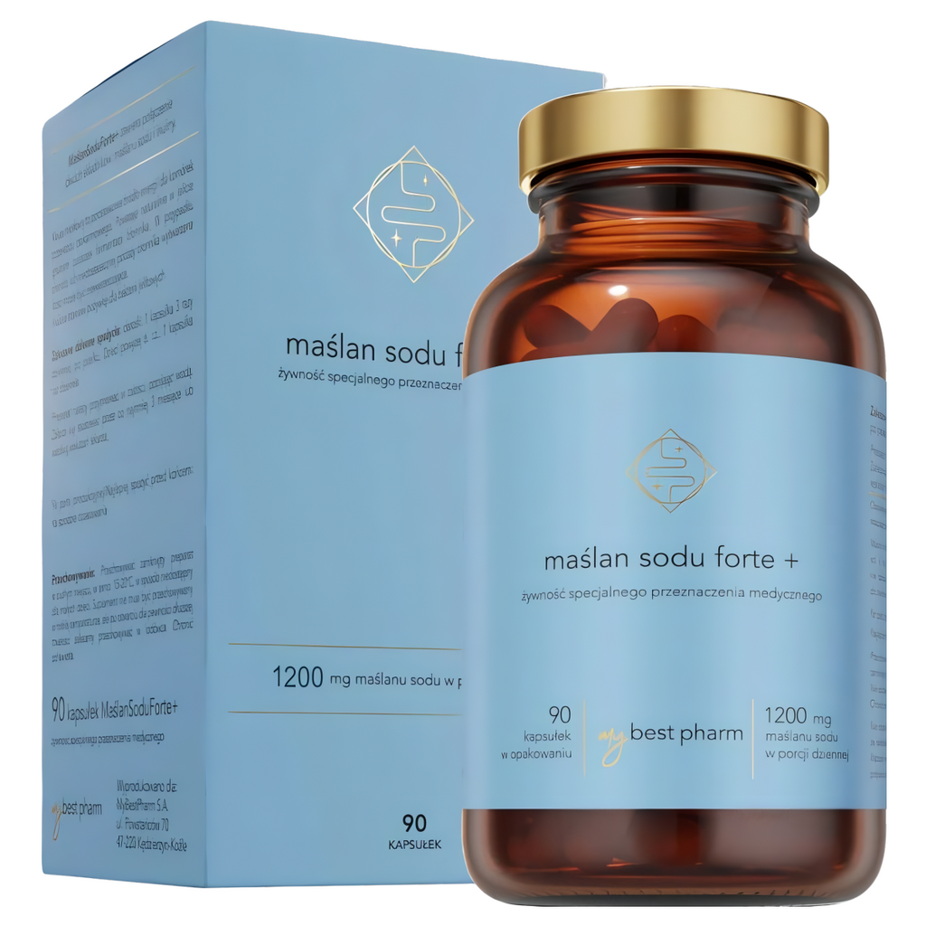 Maślan Sodu Forte+ 1200mg MyBestPharm - Zdrowie i komfort jelit - 90 kapsułek