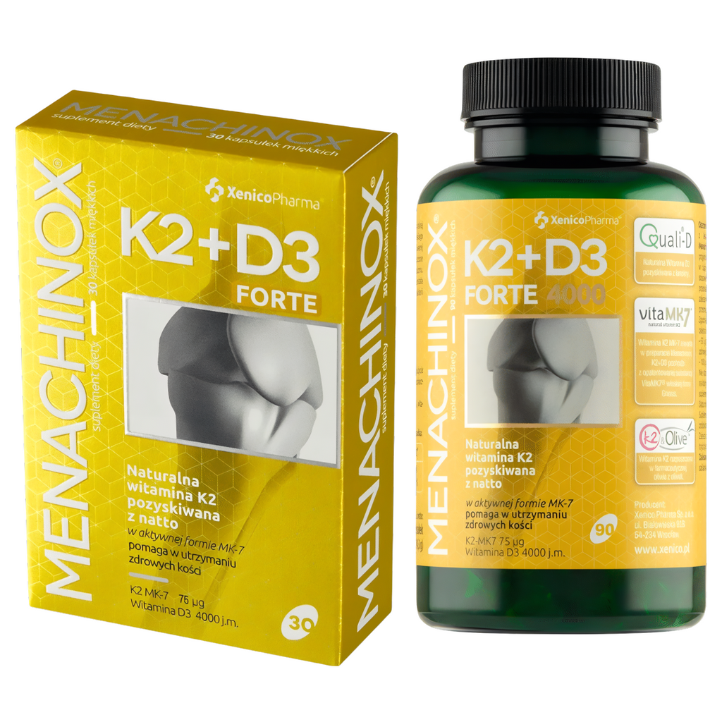 Menachinox K2+D3 FORTE Xenico Pharma - Mocne kości (Opakowanie: 30-kapsulek)