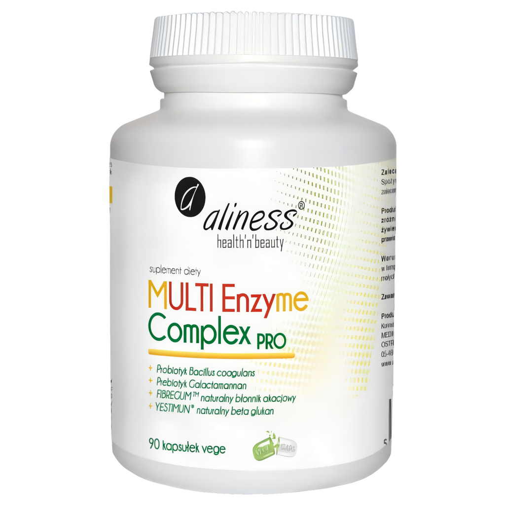 MULTI Enzyme Complex PRO Aliness - Kompleks roślinnych enzymów trawiennych - 90 kapsułek