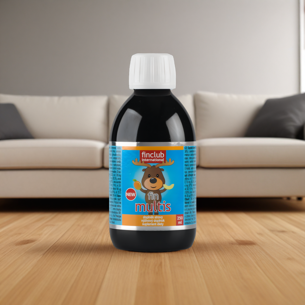 Multis Finclub - Syrop pełen witamin dla dzieci - 250 ml o smaku melon i mango