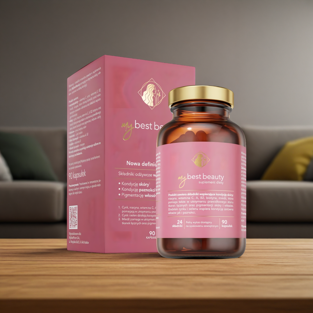 MyBestBeauty Wspiera kondycję włosów, skóry i paznokci MyBestPharm - 90 kapsułek