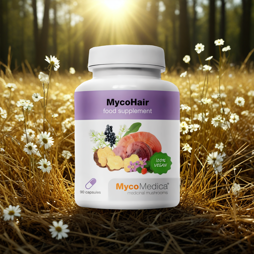 MycoHair MycoMedica - Pomaga wzmocnić włosy i pobudzić ich wzrost - 90 kapsułek
