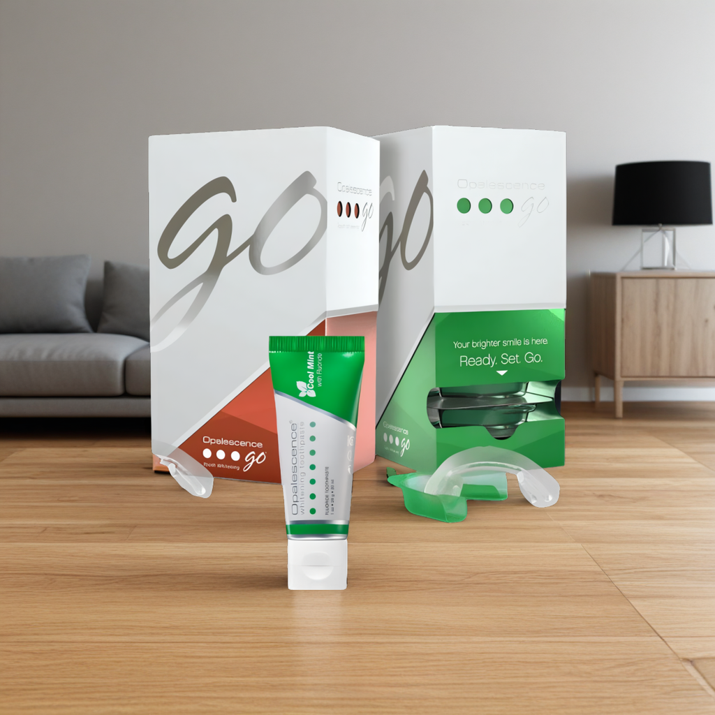 Nakładki wybielające zęby Opalescence Go 6% zestaw 10 kompletów + pasta 28 g (Smak: mieta)