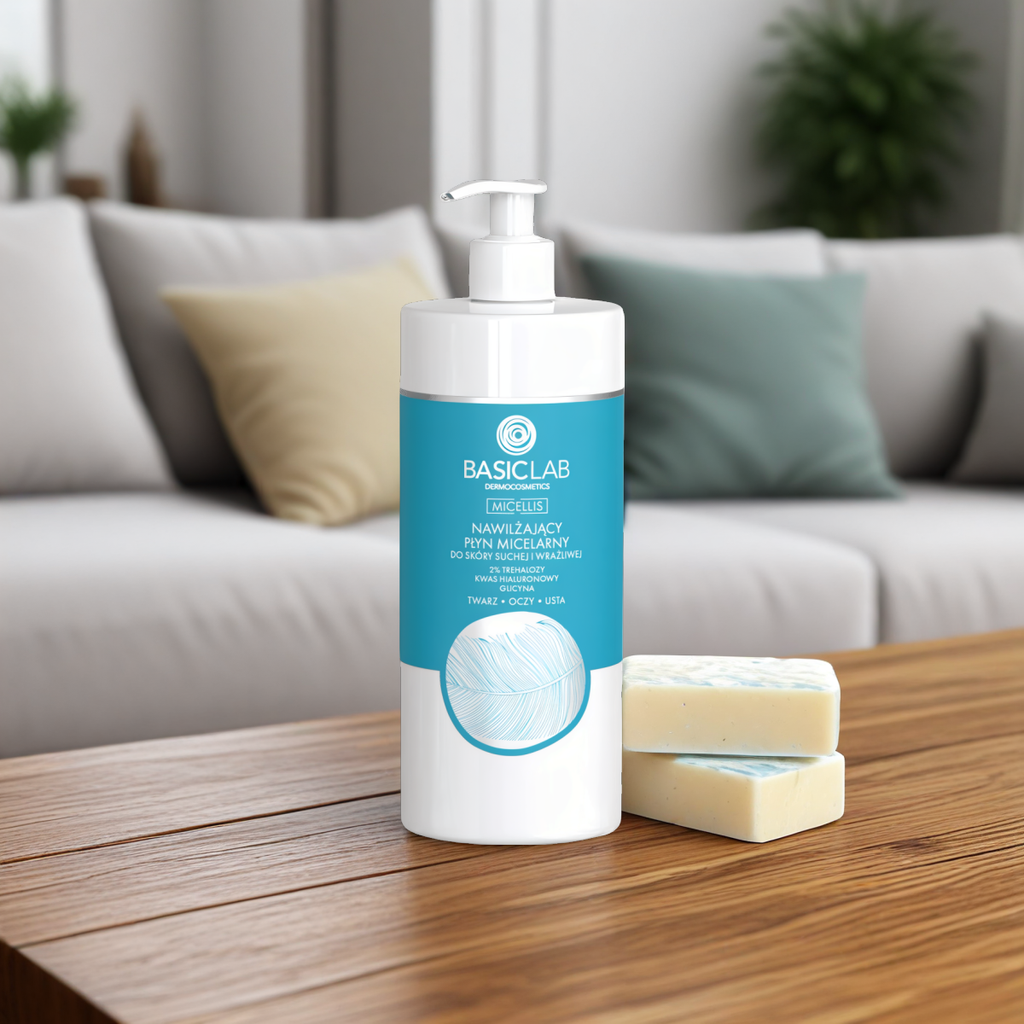Nawilżający płyn micelarny BASICLAB - Do skóry suchej i wrażliwej - 500 ml