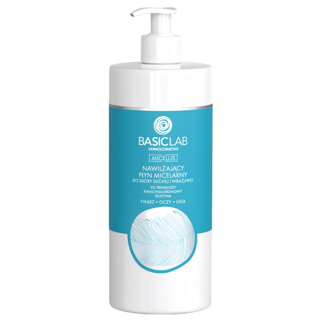 Nawilżający płyn micelarny BASICLAB - Do skóry suchej i wrażliwej - 500 ml