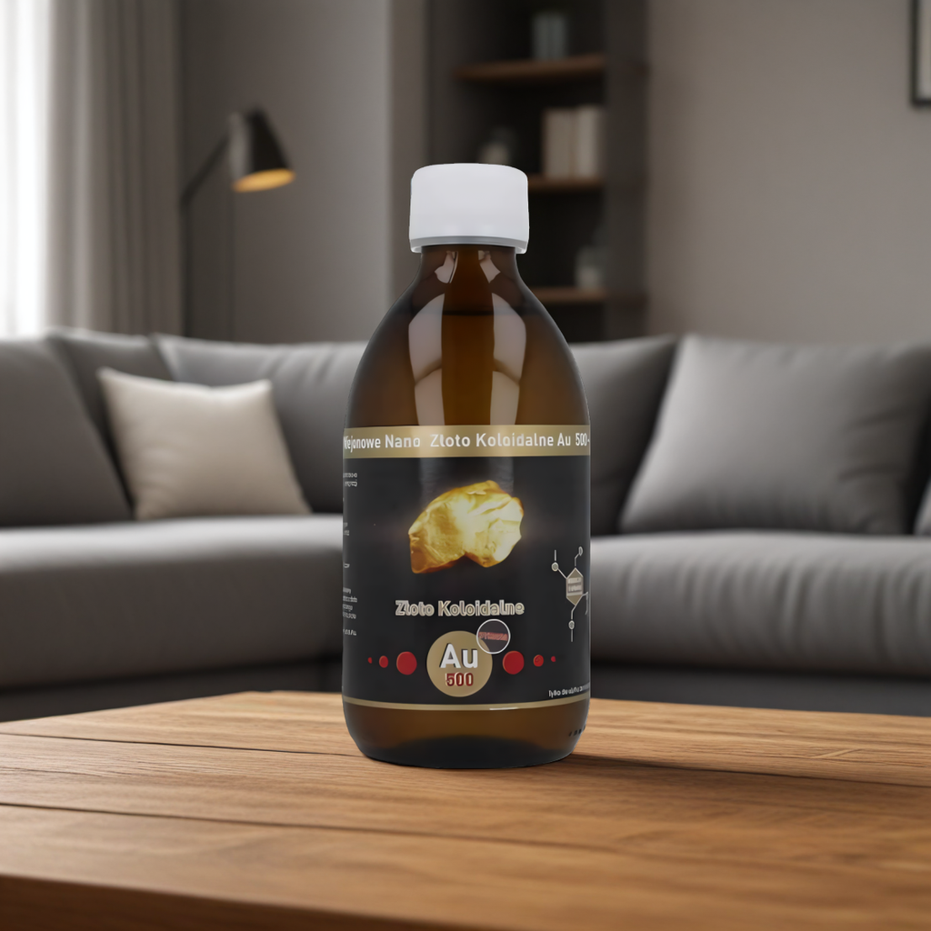 Niejonowe Nano Złoto Koloidalne AU 500 Strong 50 ppm Vitacolloids - 300 ml