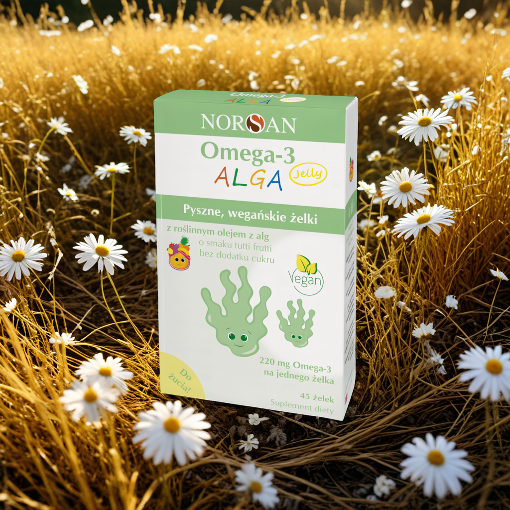 Norsan Omega-3 ALGA Jelly - Żelki z olejem z alg roślinnych - 45 żelek