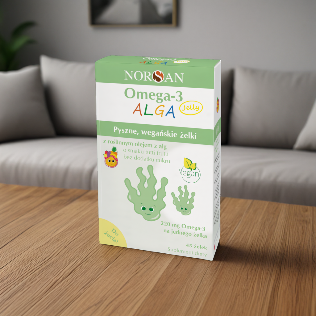 Norsan Omega-3 ALGA Jelly - Żelki z olejem z alg roślinnych - 45 żelek