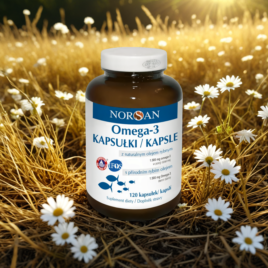 Norsan Omega-3 Kapsułki z naturalnym olejem rybnym z mięsa ryb - 120 kapsułek