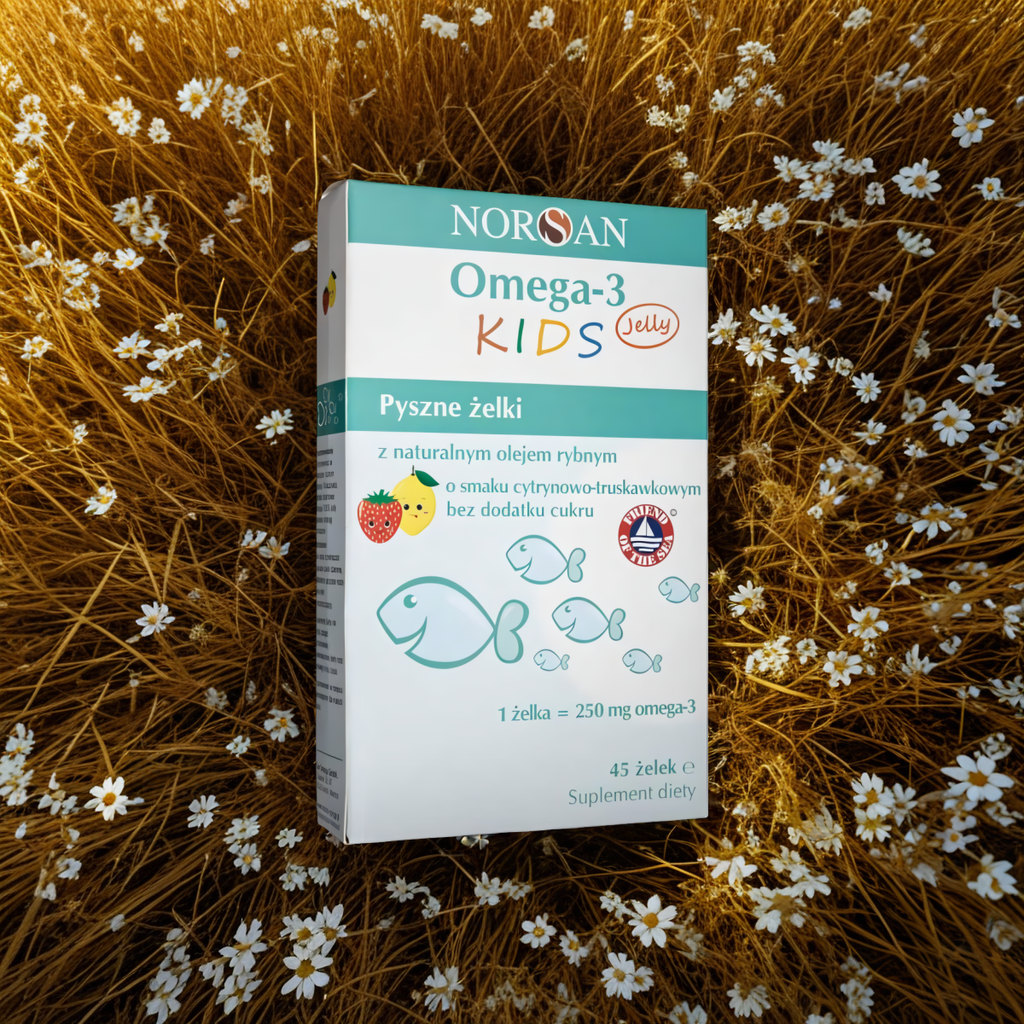 Norsan Omega-3 Kids Jelly Żelki z naturalnym olejem rybnym dla dzieci - 45 sztuk