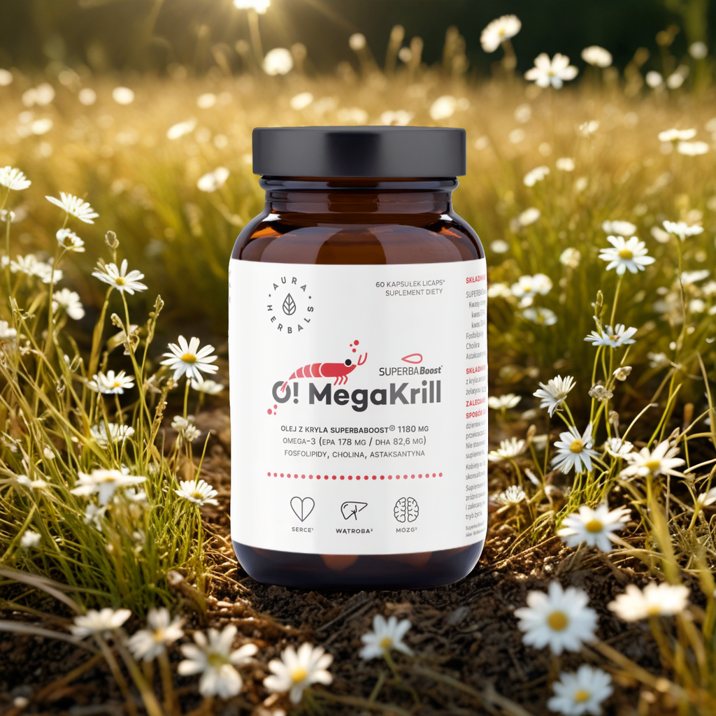 O! MegaKrill Aura Herbals -  Bogactwo oleju z kryla 1180 mg - 60 kapsułek