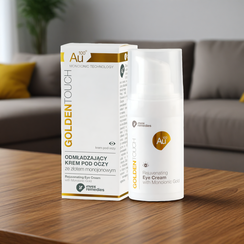 Odmładzający krem pod oczy ze złotem monojonowym Au100 Invex Remedies – 15 ml