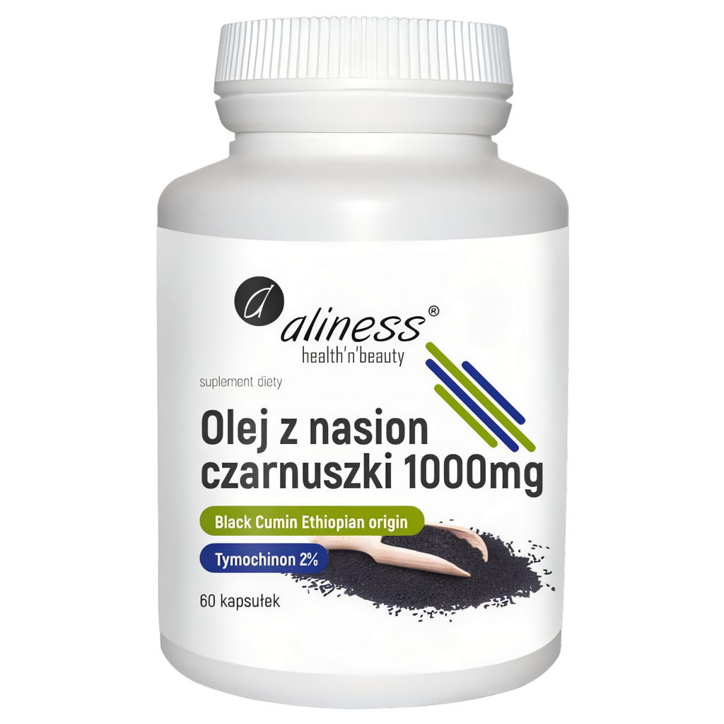 Olej z nasion czarnuszki 2% 1000 mg Aliness - Reguluje poziom glukozy we krwi - 60 kapsułek
