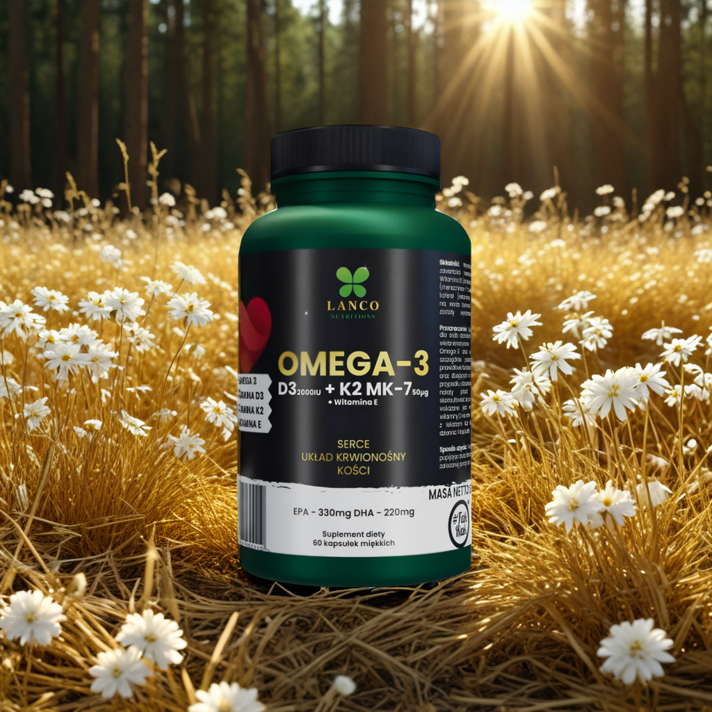 OMEGA - 3 + D3 + K2 MK7 Lanco - Wsparcie organizmu w okresie jesienno-zimowym - 60 kapsułek