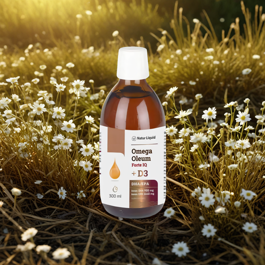 Omega Oleum Forte IQ + D3 NaturDay - Immunoregulator kwasy DHA, EPA - 300 ml