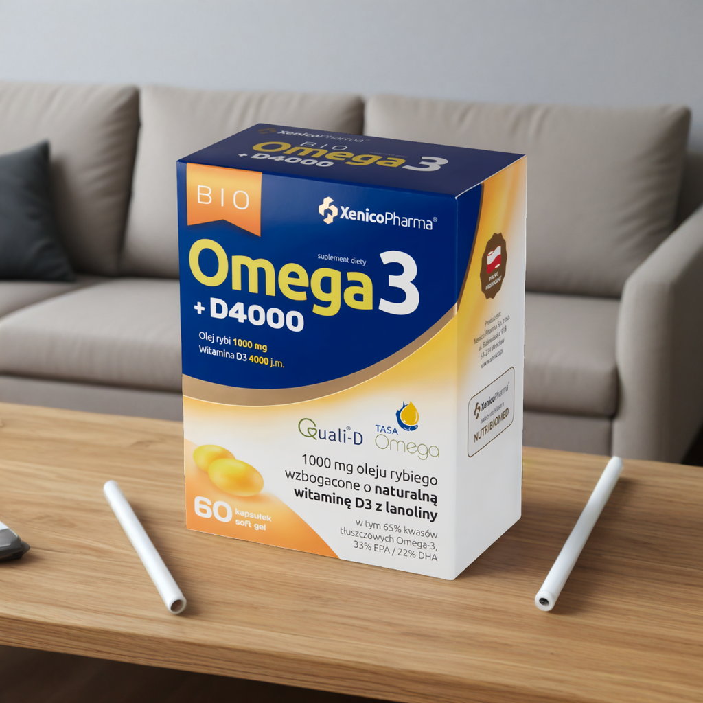 Omega3 D3 4000 Bio Xenico Pharma - Wsparcie organizmu 60 kapsułek