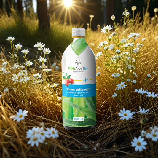Opti Aloe Bio NaturDay - Aloes, dzika róża, prawidłowy poziom glukozy - 1000 ml
