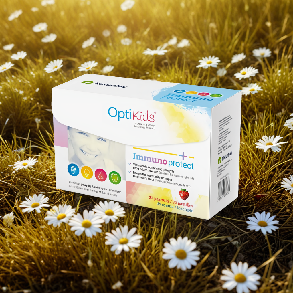 Opti Kids Immunoprotect NaturDay - Wspiera naturalną odporność - 32 pastylki do ssania