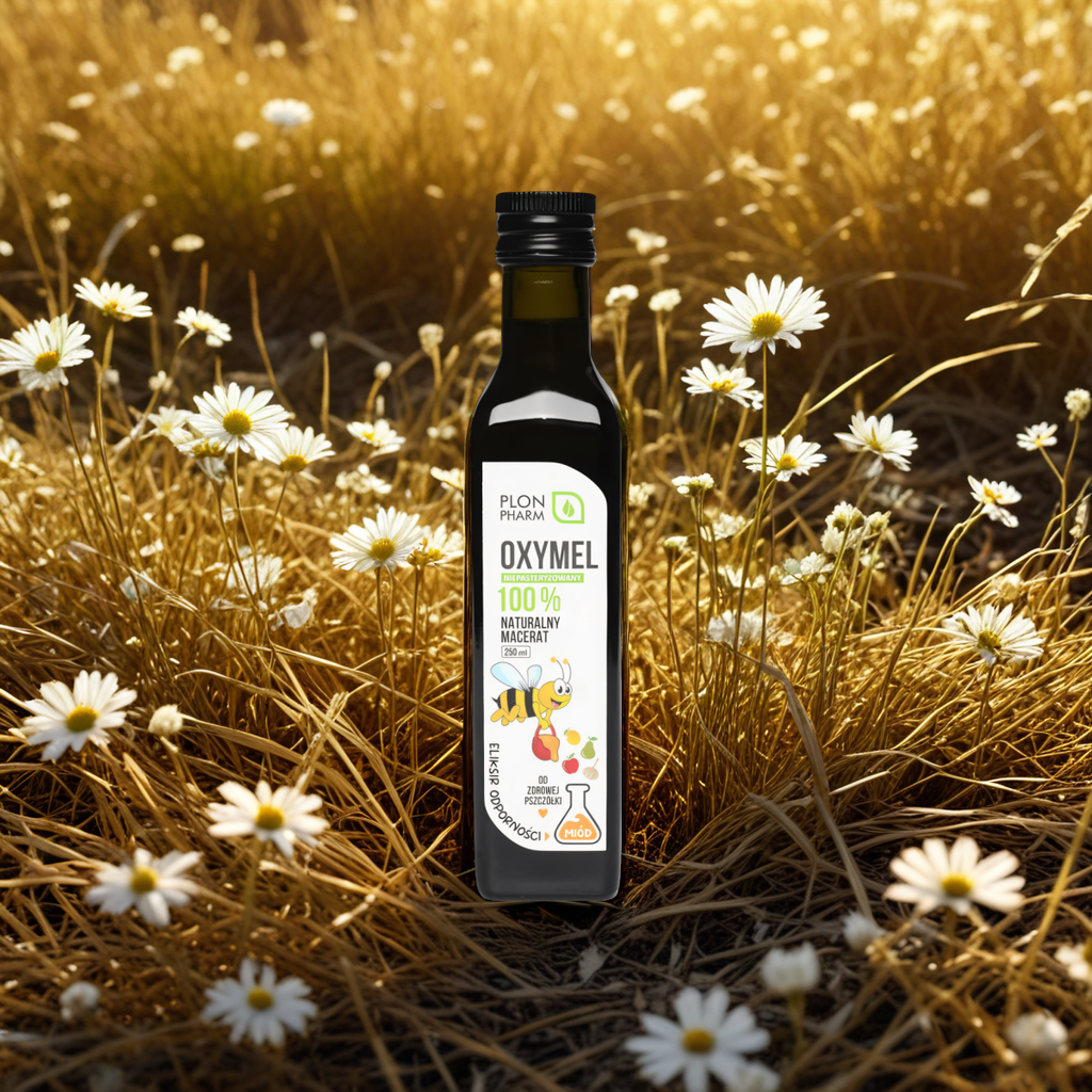 Oxymel Plon Pharm - Naturalny macerat ziołowy na oporności dla dzieci - 250 ml