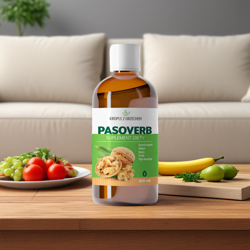 PASOVERB z orzechem włoskim EkoToTu - 9 ziół wspomagających oczyszczanie - 100 ml