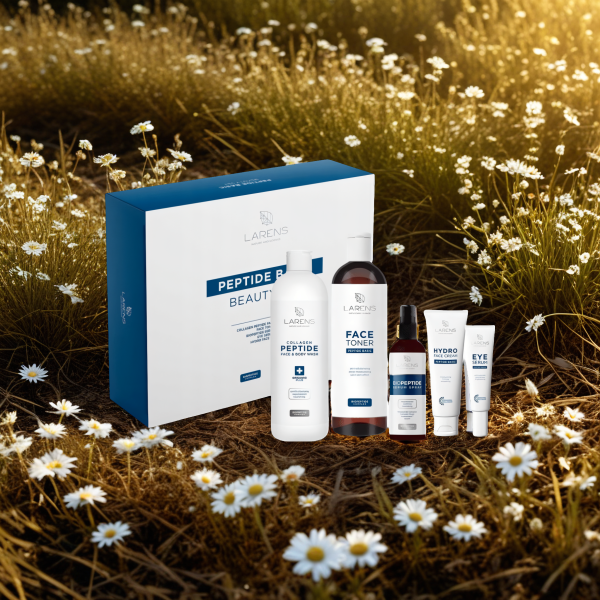 Peptide Beauty Basic Set LARENS WellU - Zestaw 5 produktów do codziennej pielęgnacji skóry