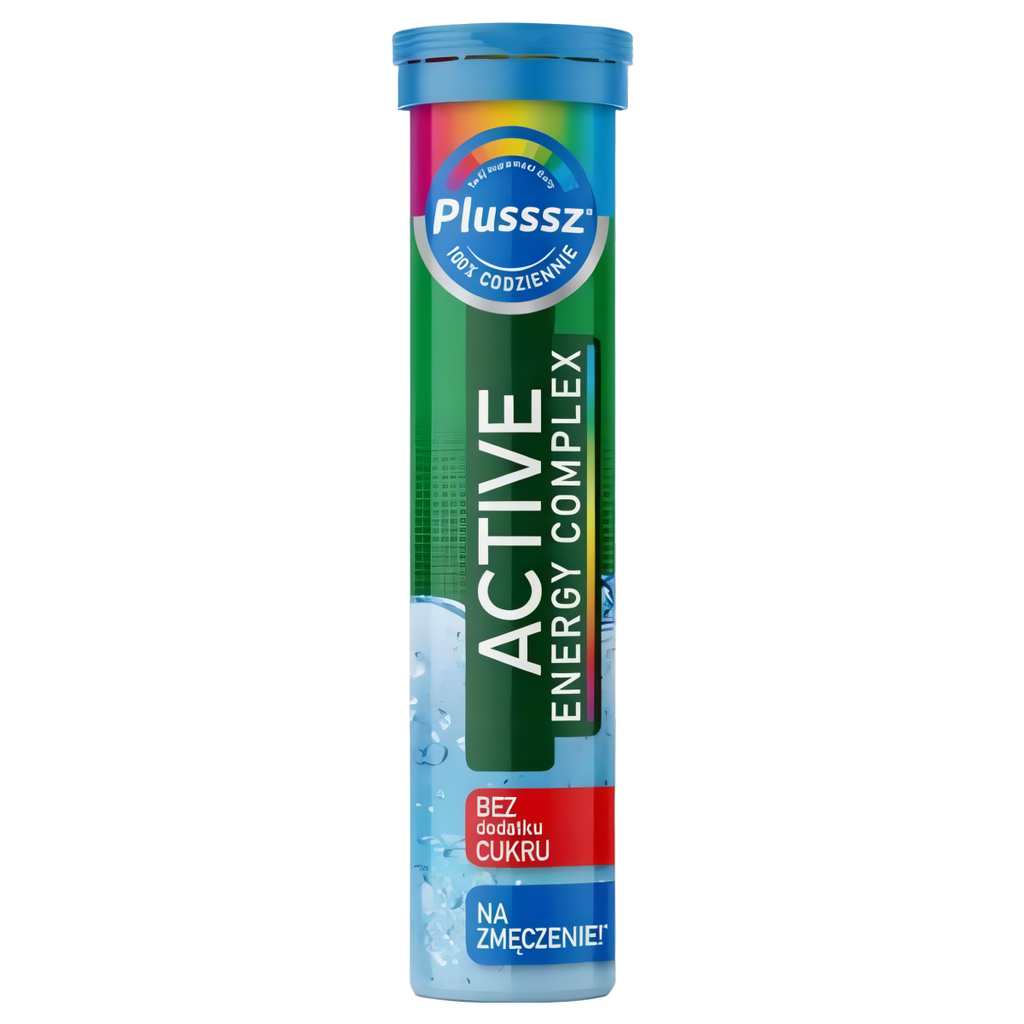 Plusssz ACTIVE ENERGY Complex Polski Lek - 20 tabletek musujacych o smaku owocowym