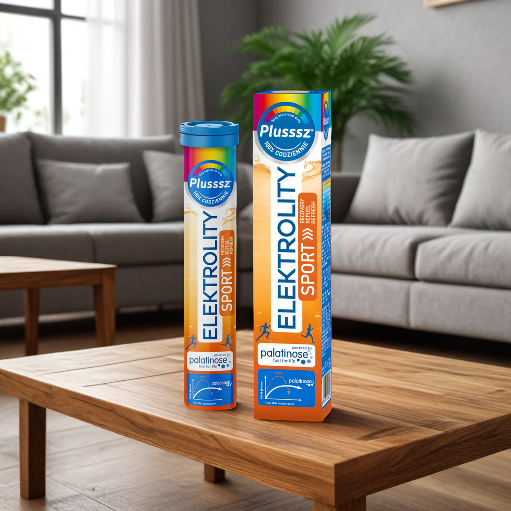 Plusssz Elektrolity SPORT 100% Complex Polski Lek - 24 tabletek musujących o smaku cytryna- grejpfrut