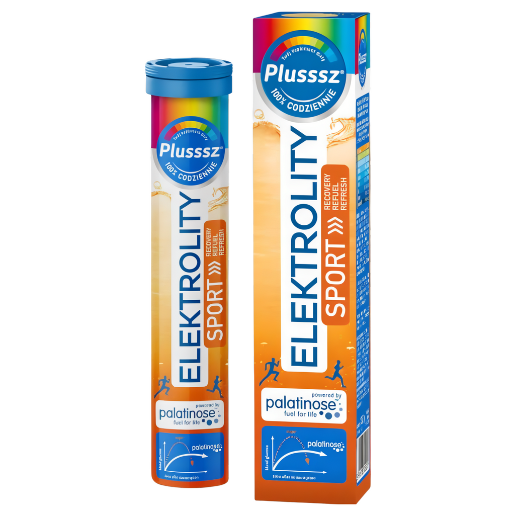 Plusssz Elektrolity SPORT 100% Complex Polski Lek - 24 tabletek musujących o smaku cytryna- grejpfrut