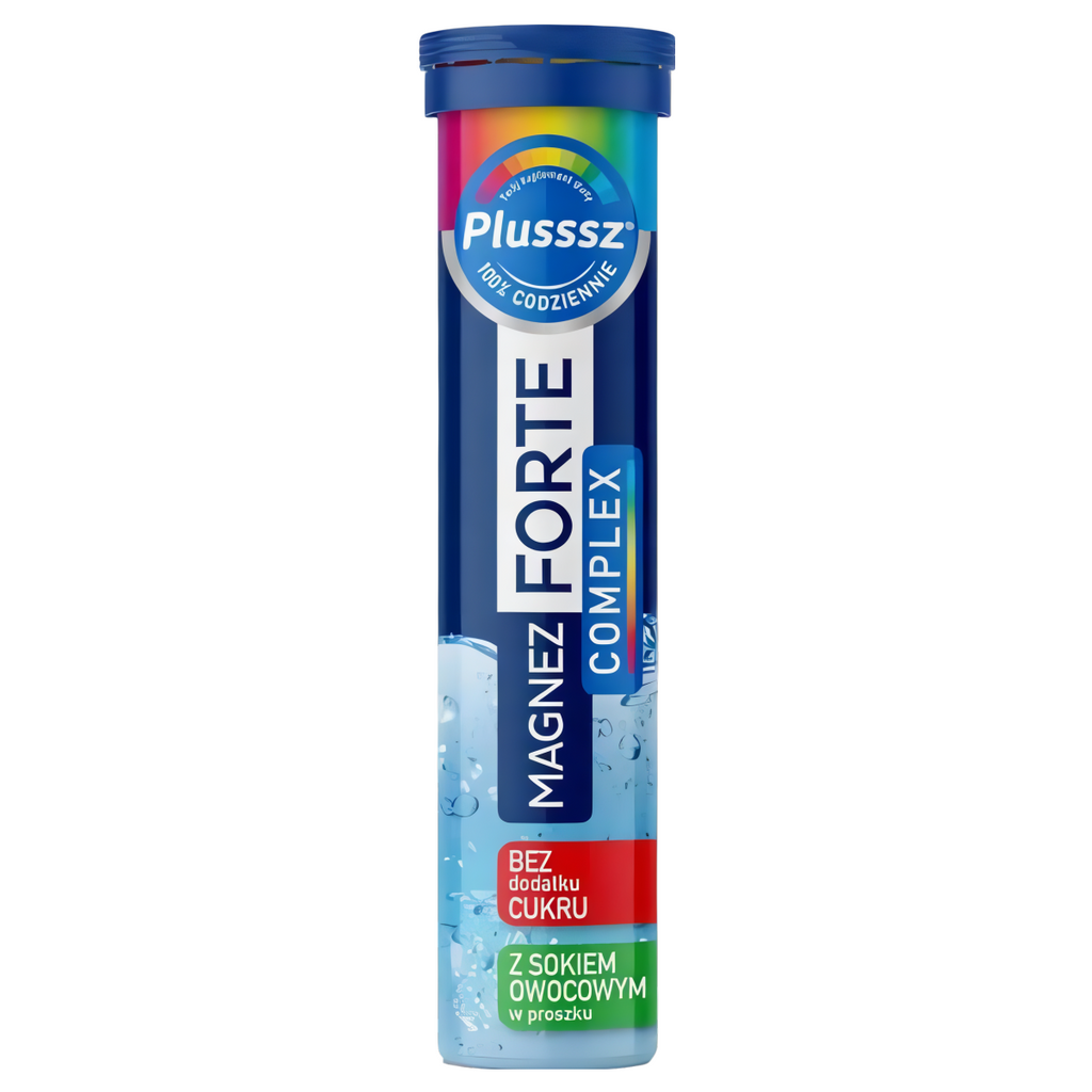 Plusssz MAGNEZ Forte Complex Polski Lek - 20 tabletek musujących o smaku pomarańcza-grejpfrut