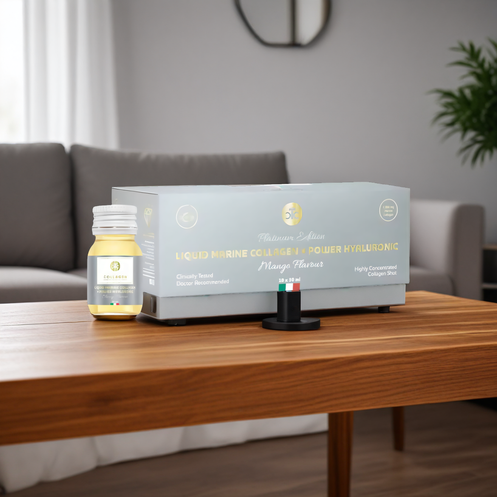 Płynny Kolagen Morski z Kwasem Hialuronowym o smaku Mango The Collagen Company – 10 x 30 ml