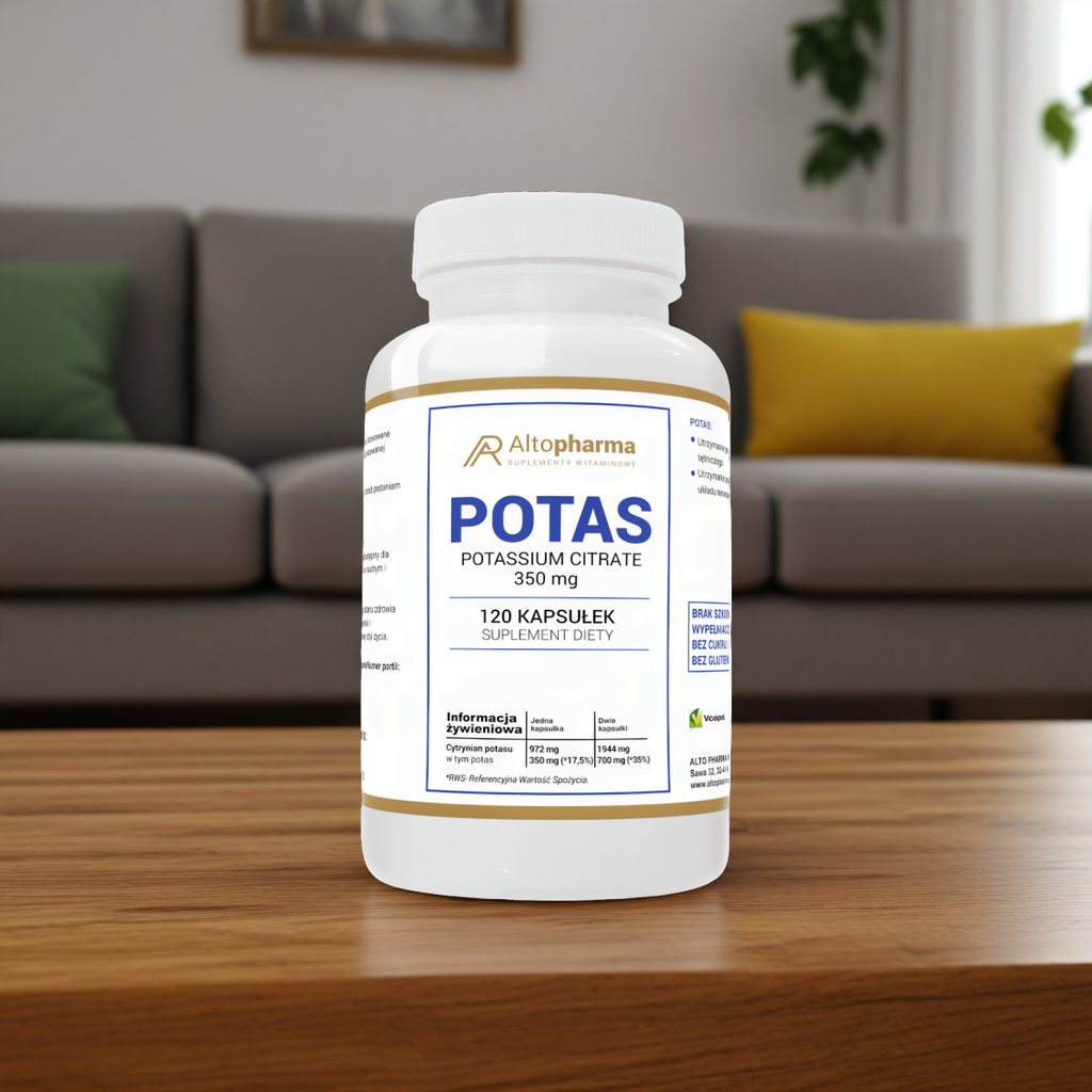 Potas cytrynian potasu Alto Pharma - Wsparcie dla organizmu - 120 kapsułek