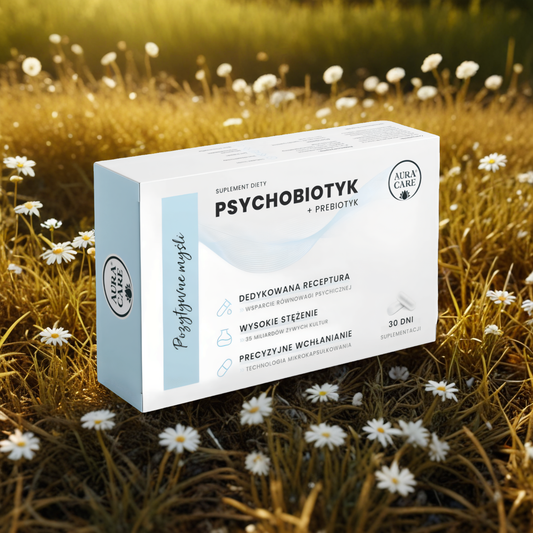 Pozytywne myśli Aura Care - Psychobiotyk + prebiotyk - 30 kapsułek