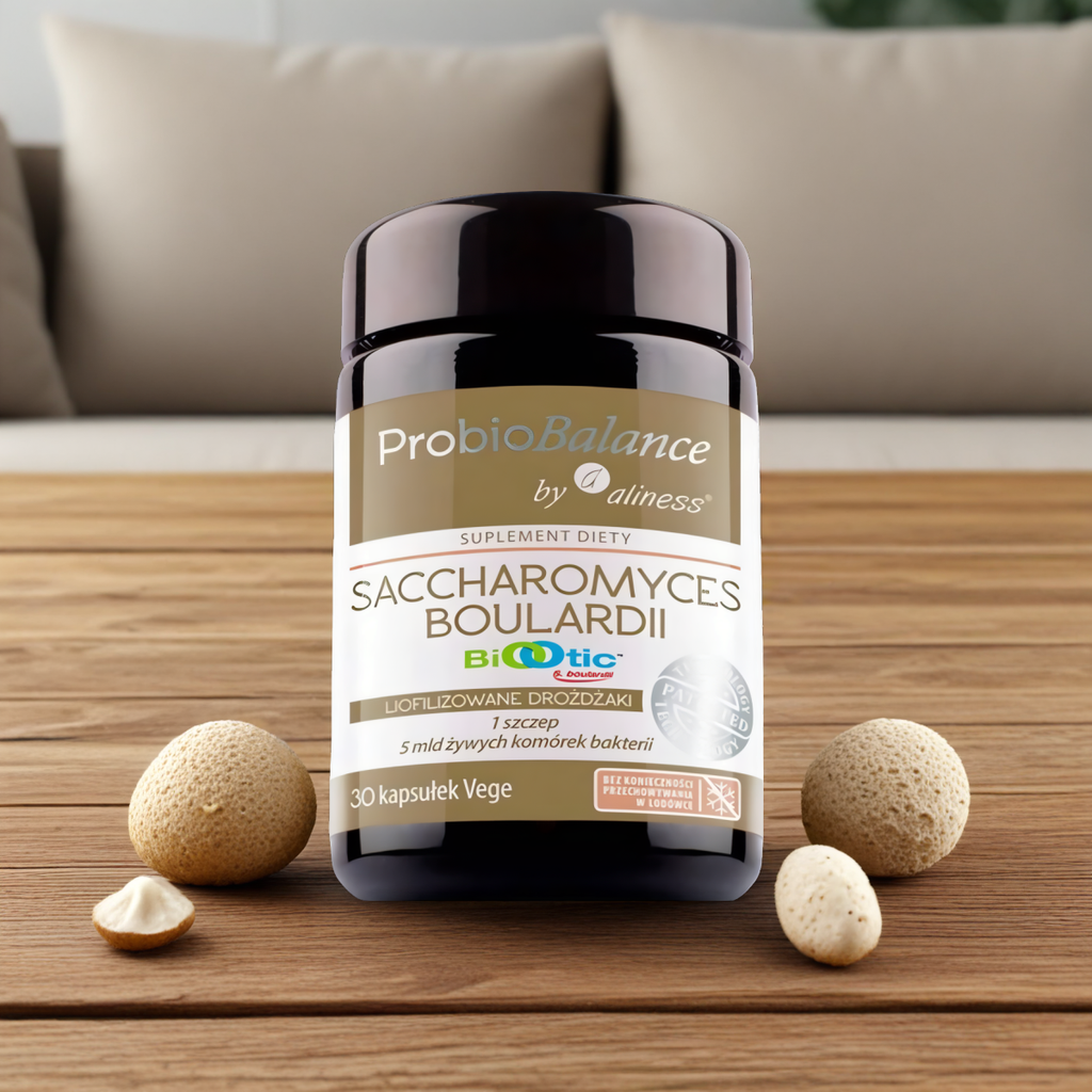 Probiotyk Saccharomyces Boulardii Drożdżaki Biootic ProbioBalance Aliness - 30 kapsułek Vege