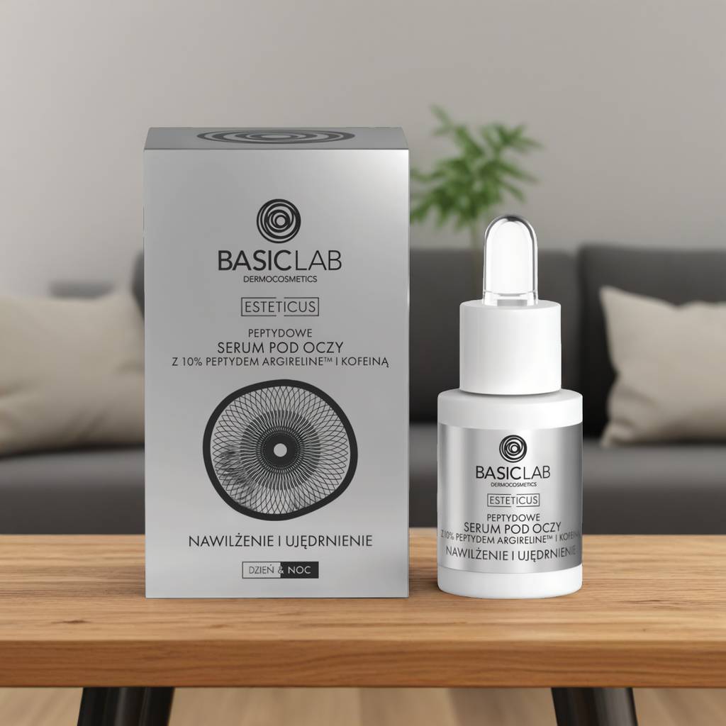 Serum peptydowe pod oczy z argireliną 10% BASICLAB - Nawilżenie i Ujędrnienie - 15 ml